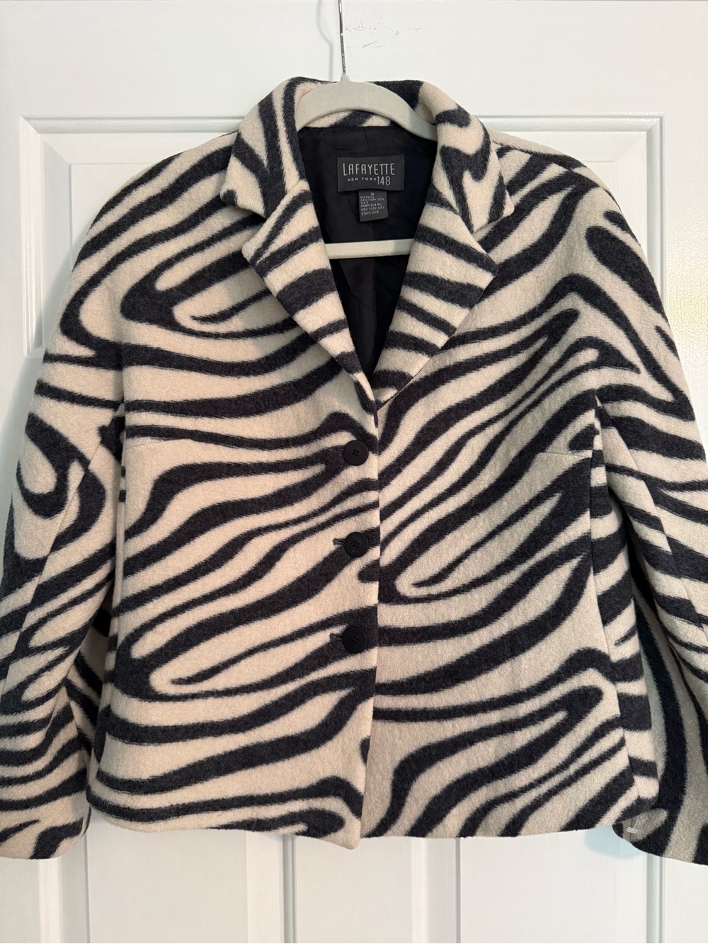Lafayette New York Zebra Print Wool jacket - Black & Cream